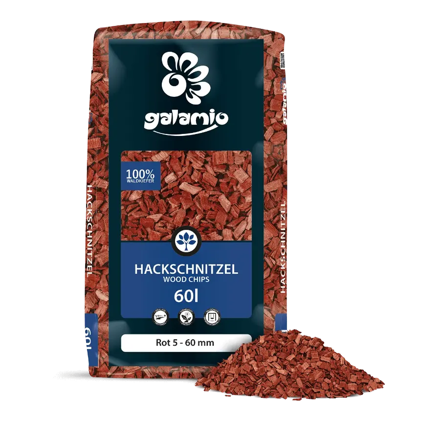 GALAMIO Holzhackschnitzel Rot 5–60 mm 60L